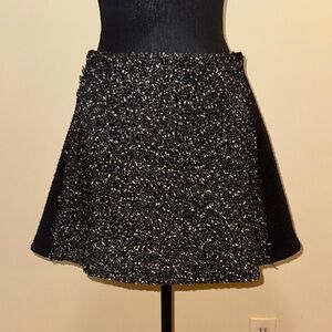 Rag & Bone Black and White Textured Skater Skirt